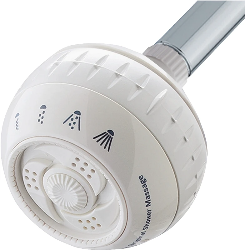 Powerspray Plus White Plastic Wallmount Showerhead 4 Settings 1.8 Gpm Sm-421e