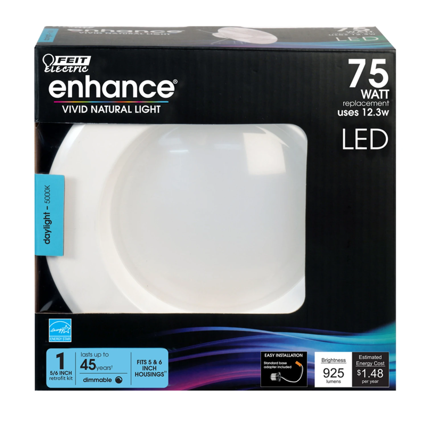 Enhance White 5-6 In. Led Dimmable Recessed Downlight 10.2 W 5000k