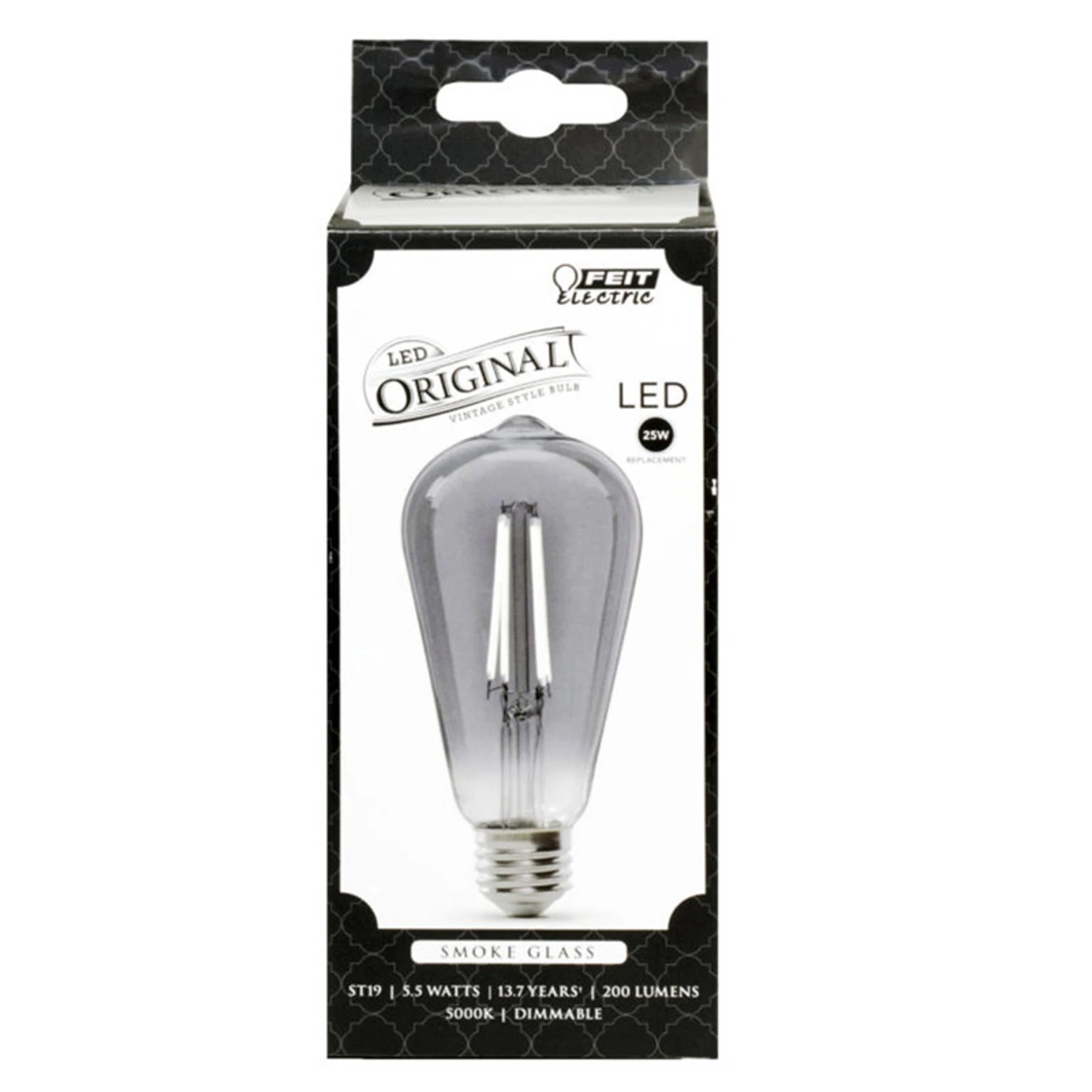 St19 E26 Led Bulb Smoke Daylight 25w Equivalence 5.5w 200 Lumens 1 Pk