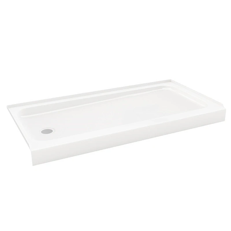 Bootz Showercast 60 In. X 30 In. White Single Threshold Shower Pan With Left Drain
