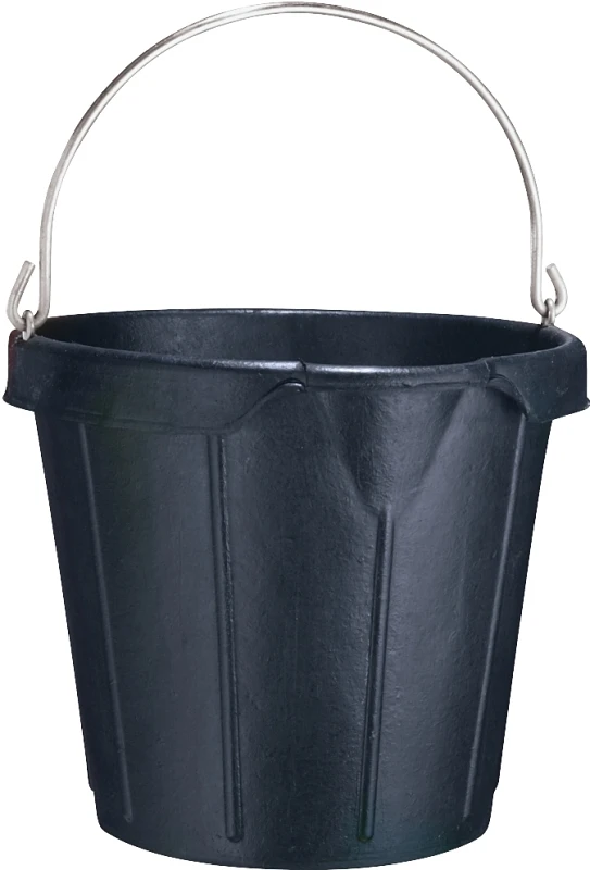 Fortiflex N939-18 Molded Rubber Pail, 18 Quart Capacity, Black