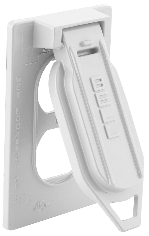 1-gang Weatherproof Flip Lid Device Cover, Model 5146-1, White