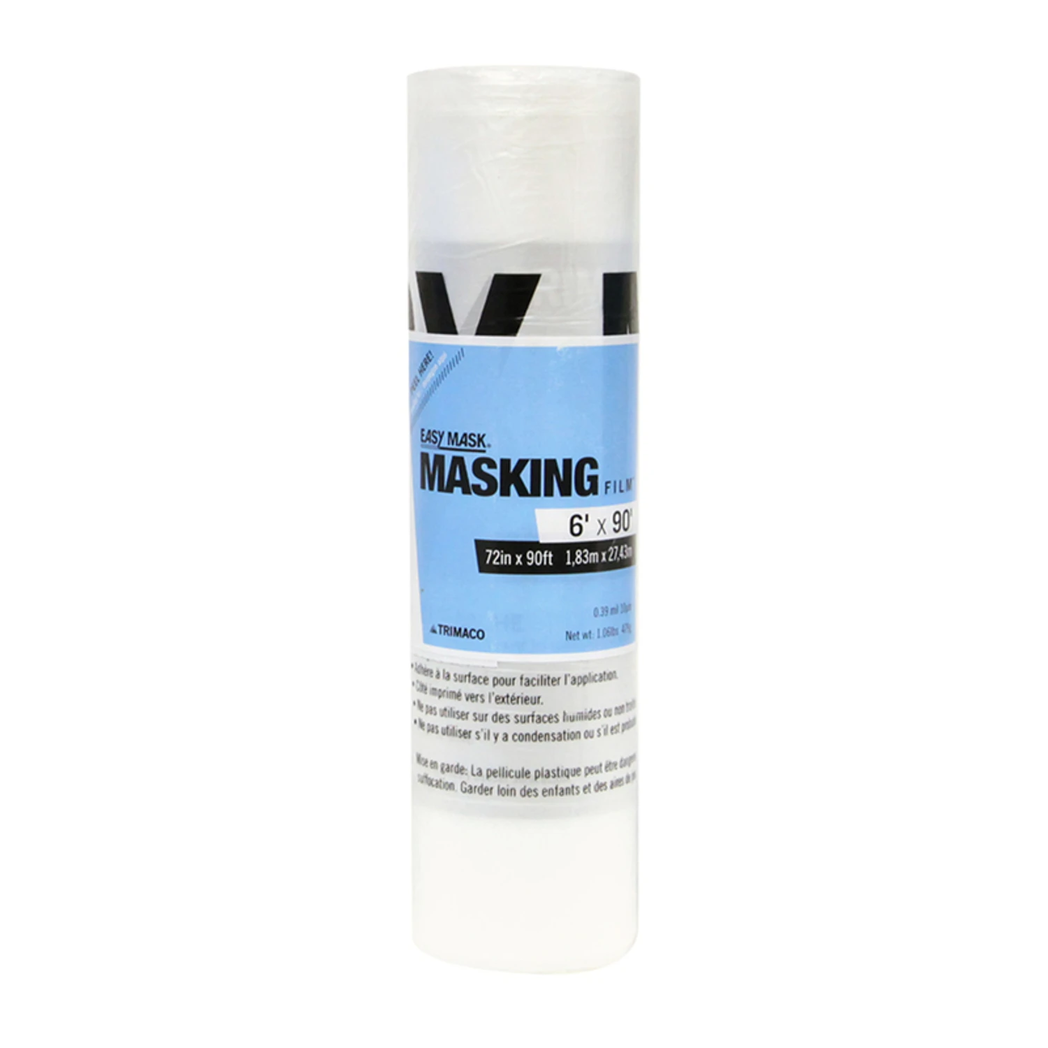Easy Mask 0.4 Mil Masking Film, 72 In. W X 90 Ft. L, Clear, 1 Pk