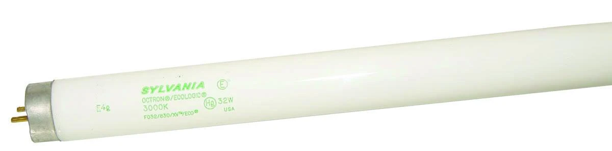 22360 T8 Fluorescent Tube Light Bulb, 32w, 48in, 3000k, 85 Cri, 2-pack