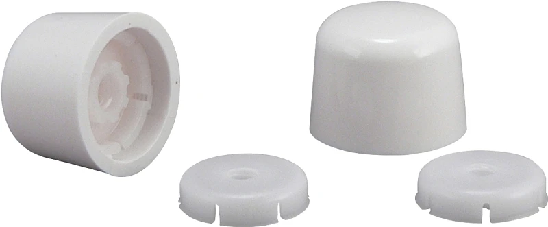 Universal Toilet Tank Bolt Caps White Plastic 2-pack