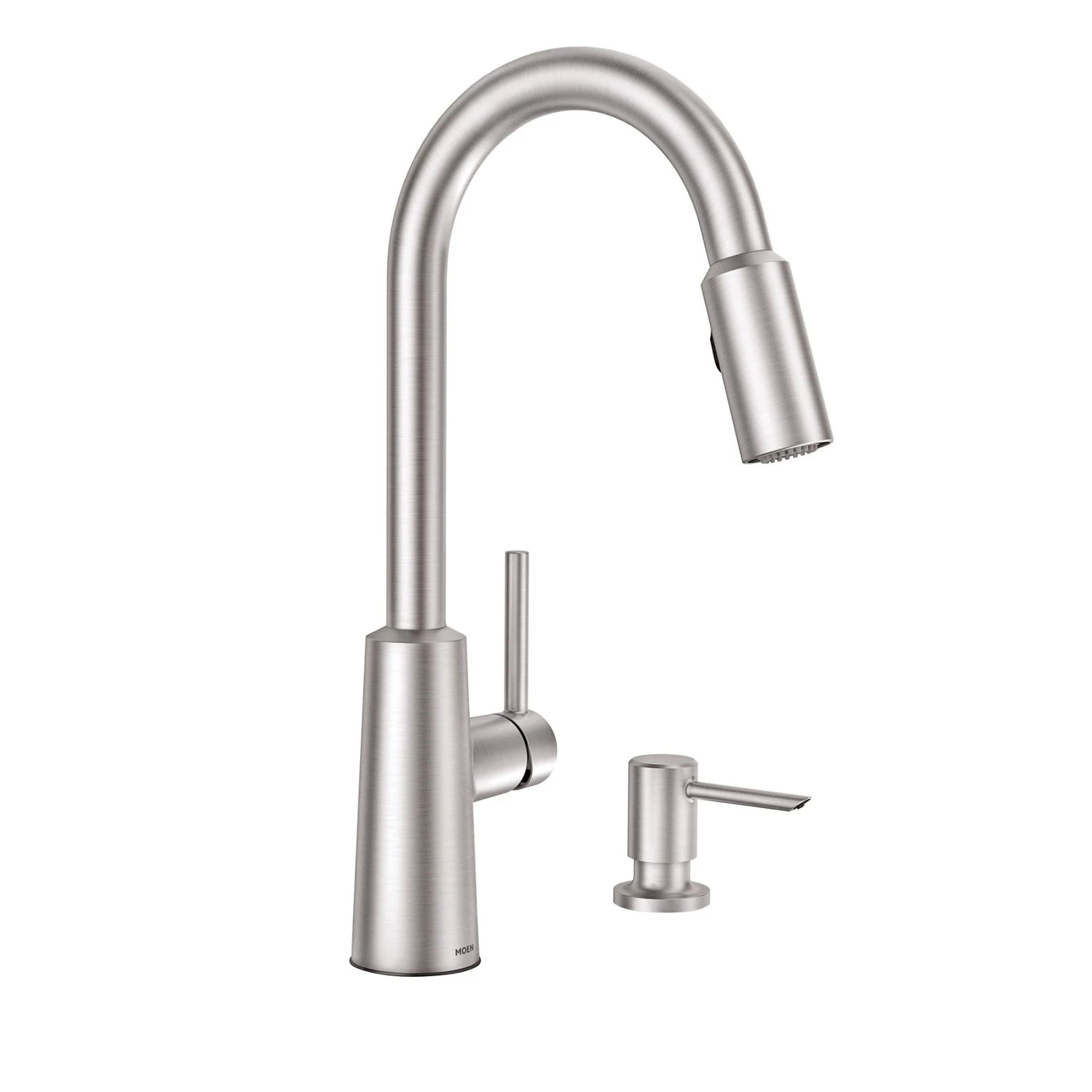 Nori One Handle Chrome Pull-down Kitchen Faucet With Soap Dispenser And High Arc Spout