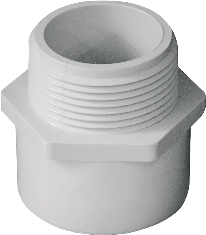 Schedule 40 PVC Pressure Male Adapter, White, 1-1/4 In. MPT