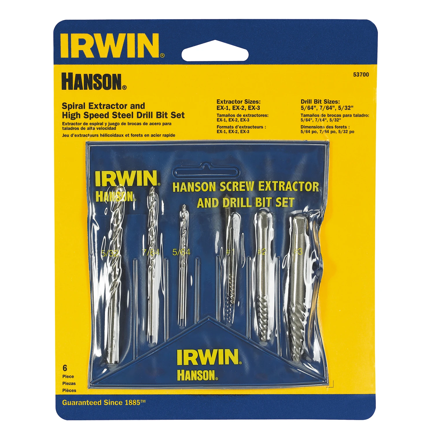 Hanson 13/32 In. High Speed Steel Bolt Extractor Set 7 In. 6 Pieces