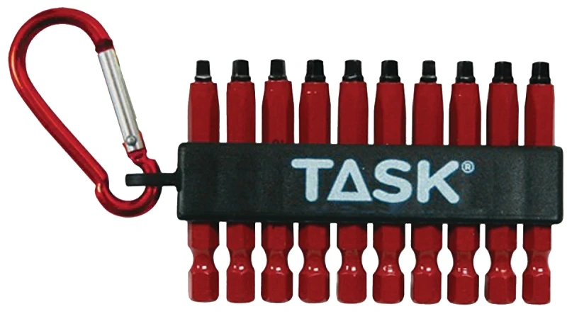 Tools T67916 10-piece Carabiner Clip Bit Set With Industrial-grade Steel Tips
