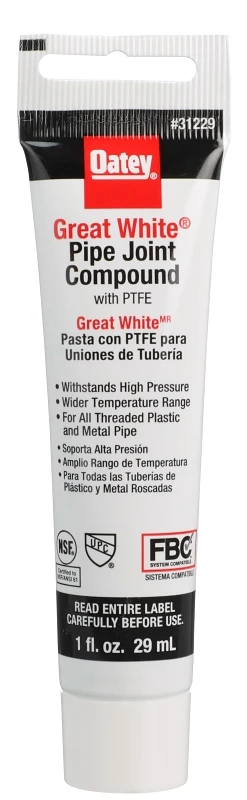 Great White Pipe Joint Compound 1 Oz - Non-hardening, Ptfe Sealant