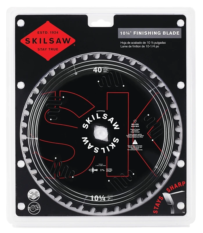 10-1/4 In. Carbide Tipped Circular Saw Blade 40 Teeth For Skilsaw Spt70wm