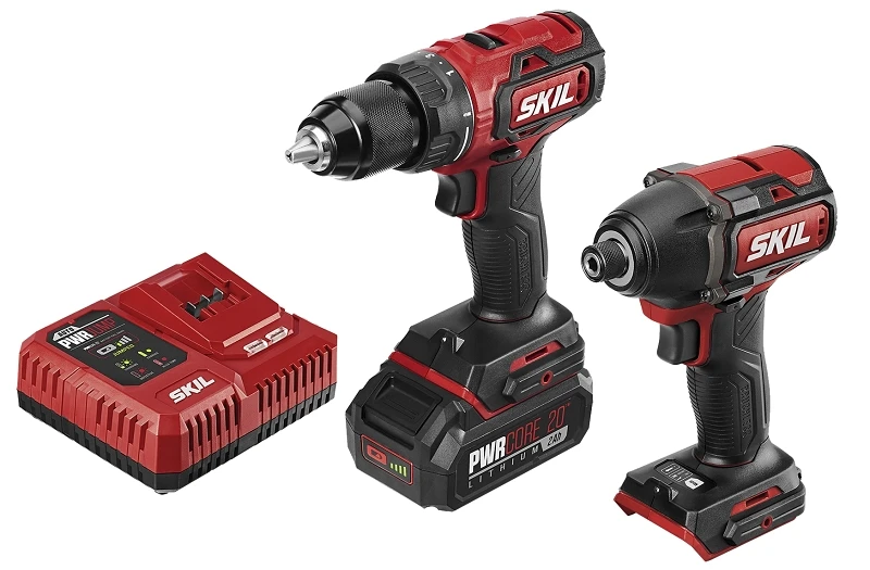 Pwr Core 20v Brushless Cordless Drill Driver & Impact Driver Kit With Charger