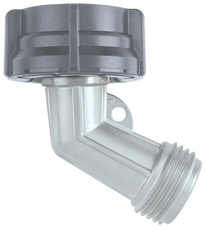 Zinc Goose Neck Hose Connector 3/4 Inch Plastic Thread Cap Model 801604-1002