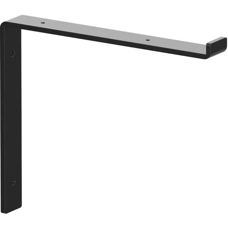 12 In. Black Steel Decorative Shelf Bracket, 75 Lb Capacity