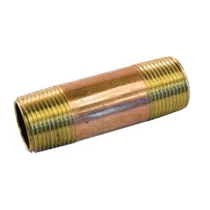 464-001 Red Brass Nipple, 0.75 In. For Plumbing Connections