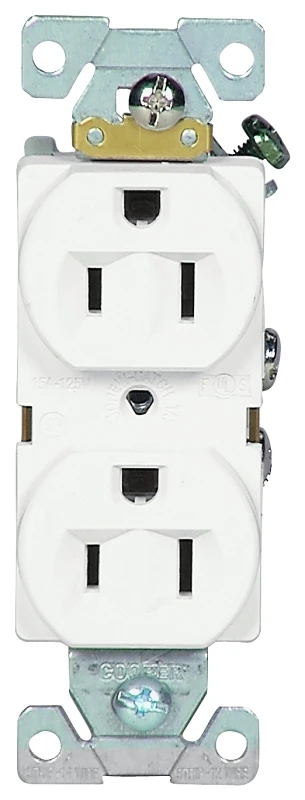 Br15w Commercial Grade 15 Amp 125 Volt Duplex Receptacle, White
