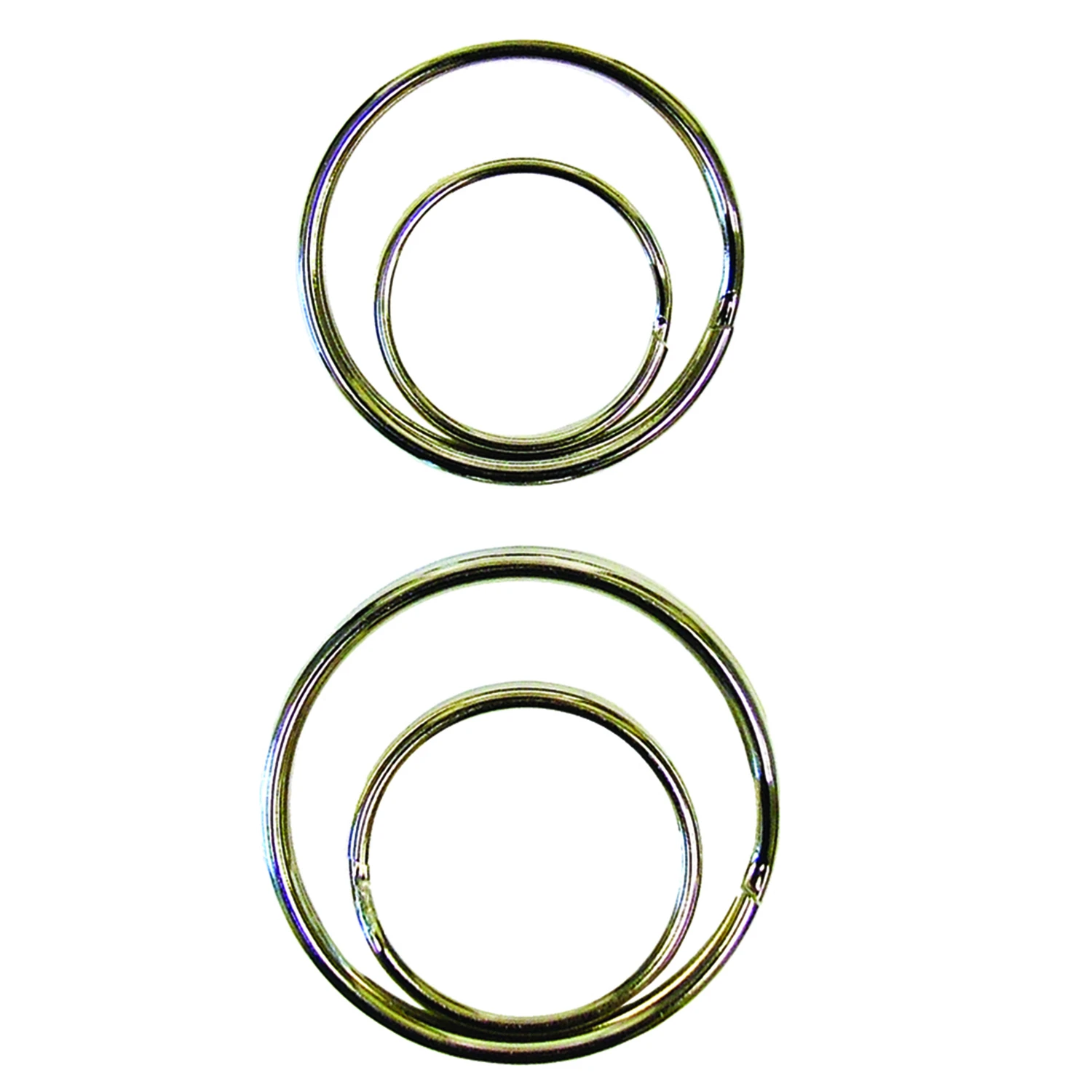 Split Key Rings, Silver Finish, 4 Pack