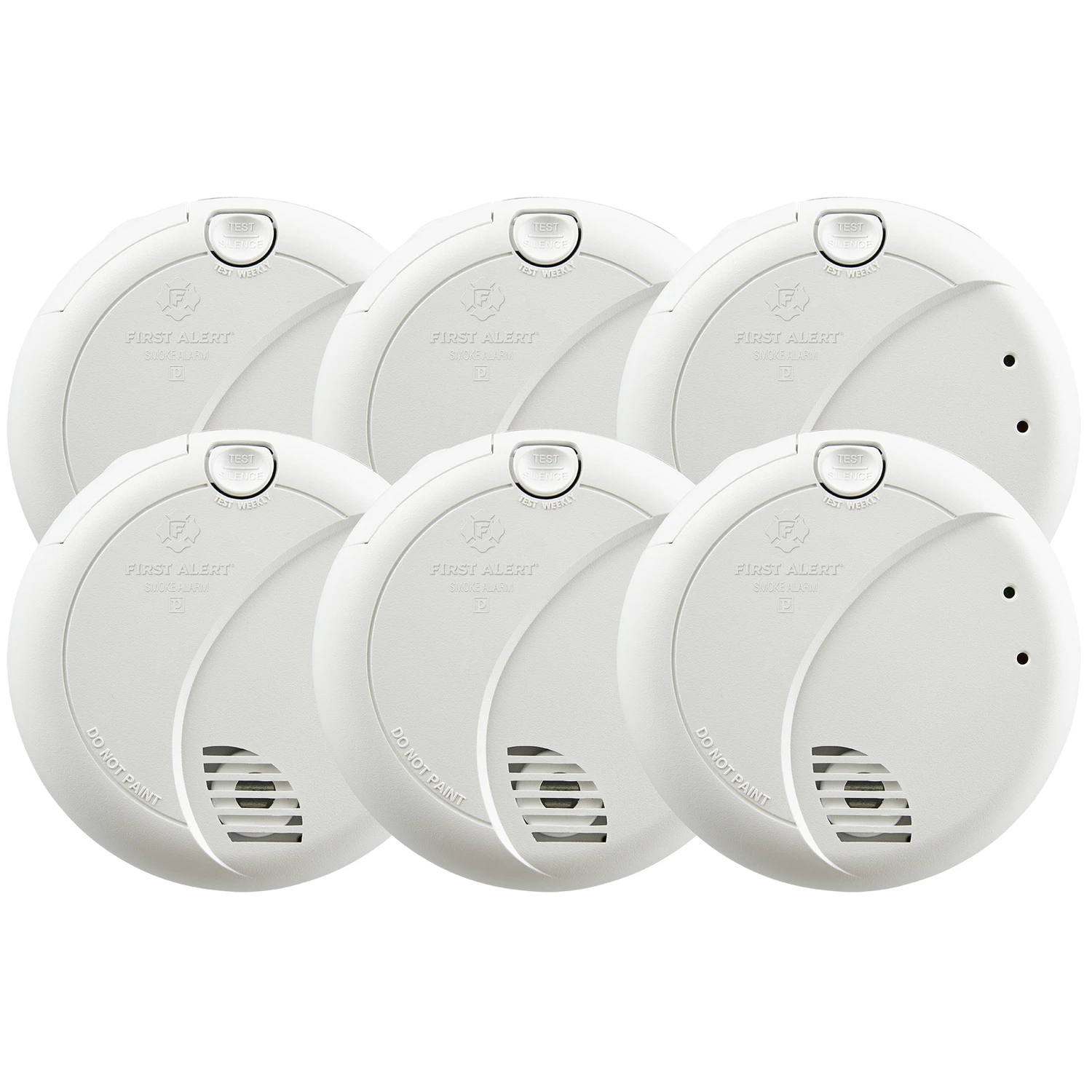 First Alert 7010b6cp Hard-wired Photoelectric Smoke Detector With Battery Backup, 6-pack