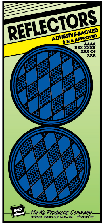 Hy-Ko 3-1/4 In. Dia. Round Blue Press-On Reflector (2-Pack)