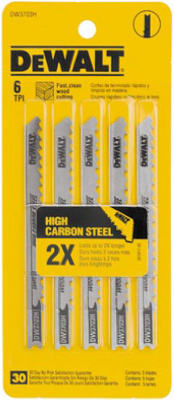 U-Shank Wood-Cutting Jigsaw Blades, 5-Pk., 4-In. 6-TPI
