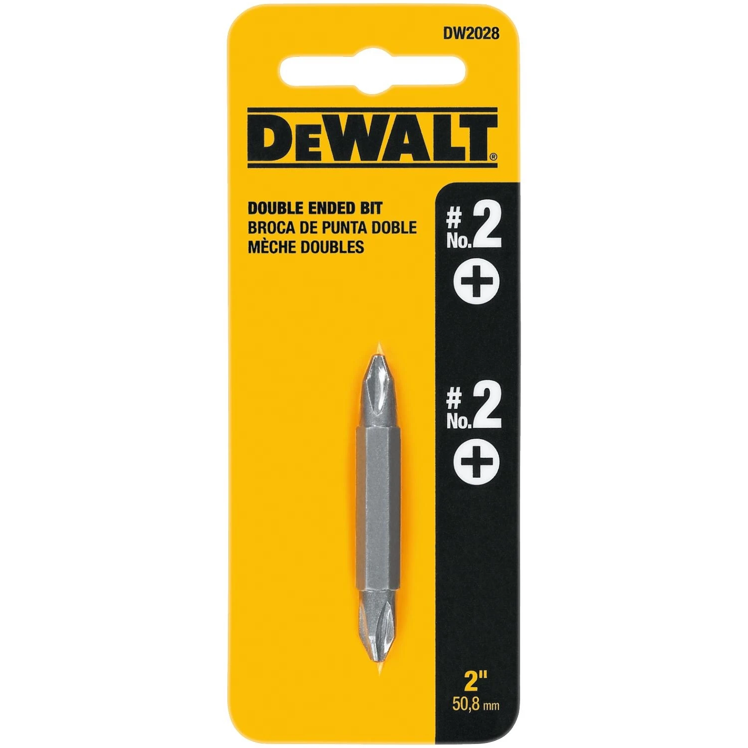 Phillips #2 Double-end Screwdriver Bit, 2 In. Heat-treated Steel