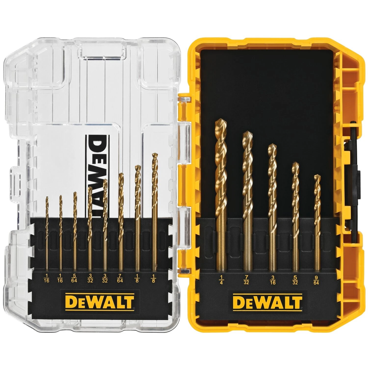 13-Piece Titanium Coated Split-Point Drill Bit Set for Metal and Wood