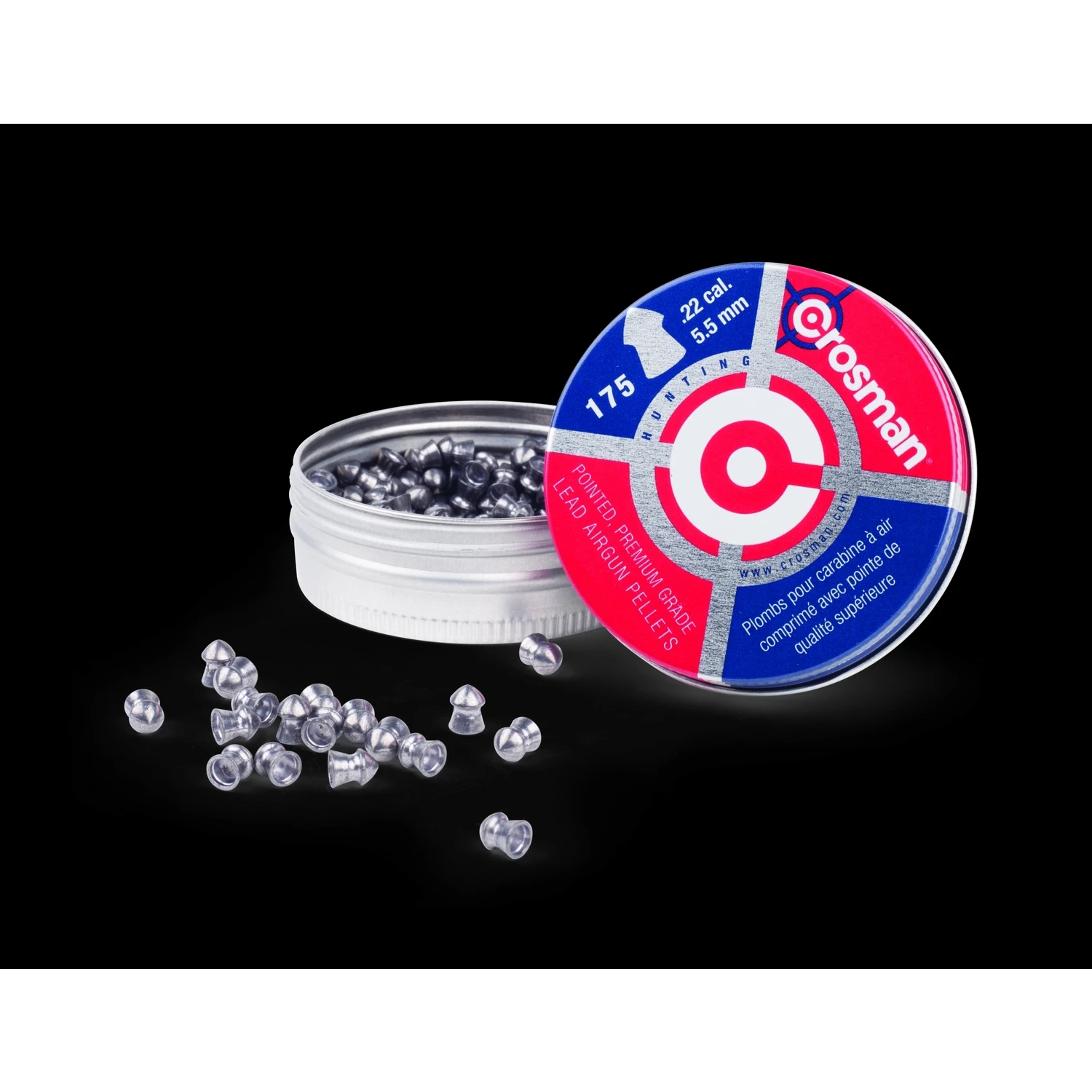 Crosman .22 Cal. Pointed 7.4 Grain Pellet Ammunition (175-Pack)