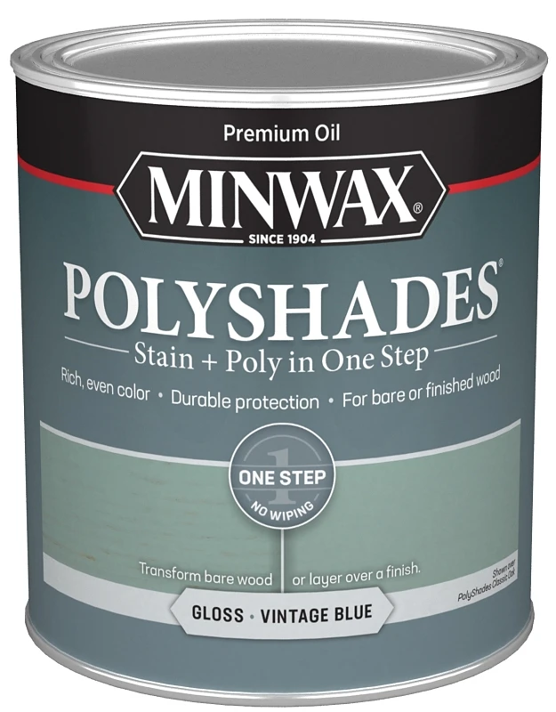 Polyshades Semi-transparent Gloss Vintage Blue Stain/polyurethane Finish 1 Quart