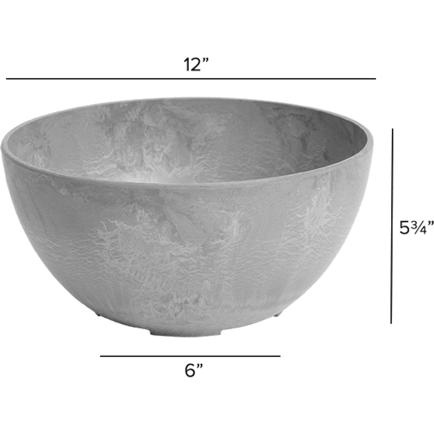 ArtStone Napa Water-Minder Planter, Plastic, Gray Round, 12 In.