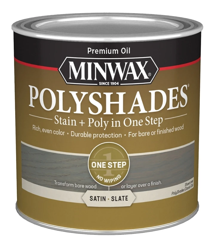 Polyshades Semi-transparent Satin Slate Oil-based Stain/polyurethane Finish 0.5 Pint