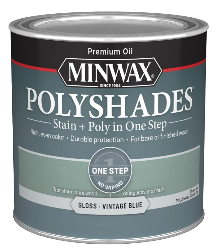 Polyshades Semi-transparent Gloss Vintage Blue Stain/polyurethane Finish 0.5 Pint