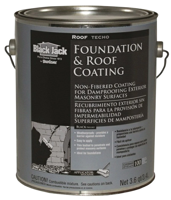 Gloss Black Asphalt Roof Coating 1 Gallon - Non-fibered Waterproofing Solution