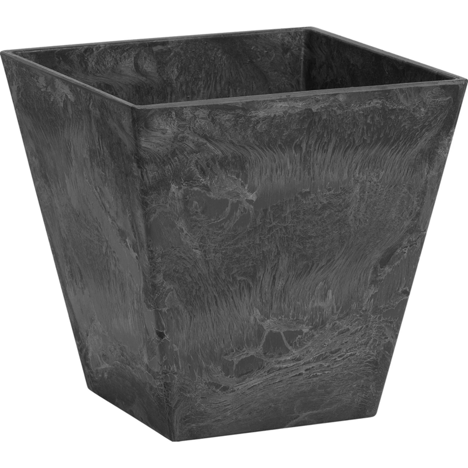 Ella 12 In. Square Black Resin Planter With Self-watering System