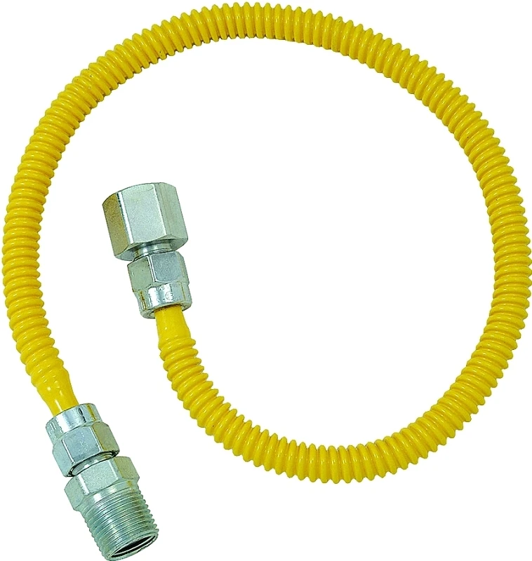 Gas Connector with 1/2 Inch by 1/2 Inch Male to Female Fitting, 60 Inch Length