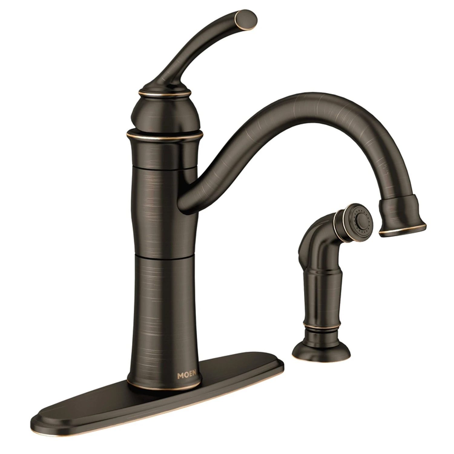 Braemore One Handle Mediterranean Bronze Kitchen Faucet With Side Sprayer