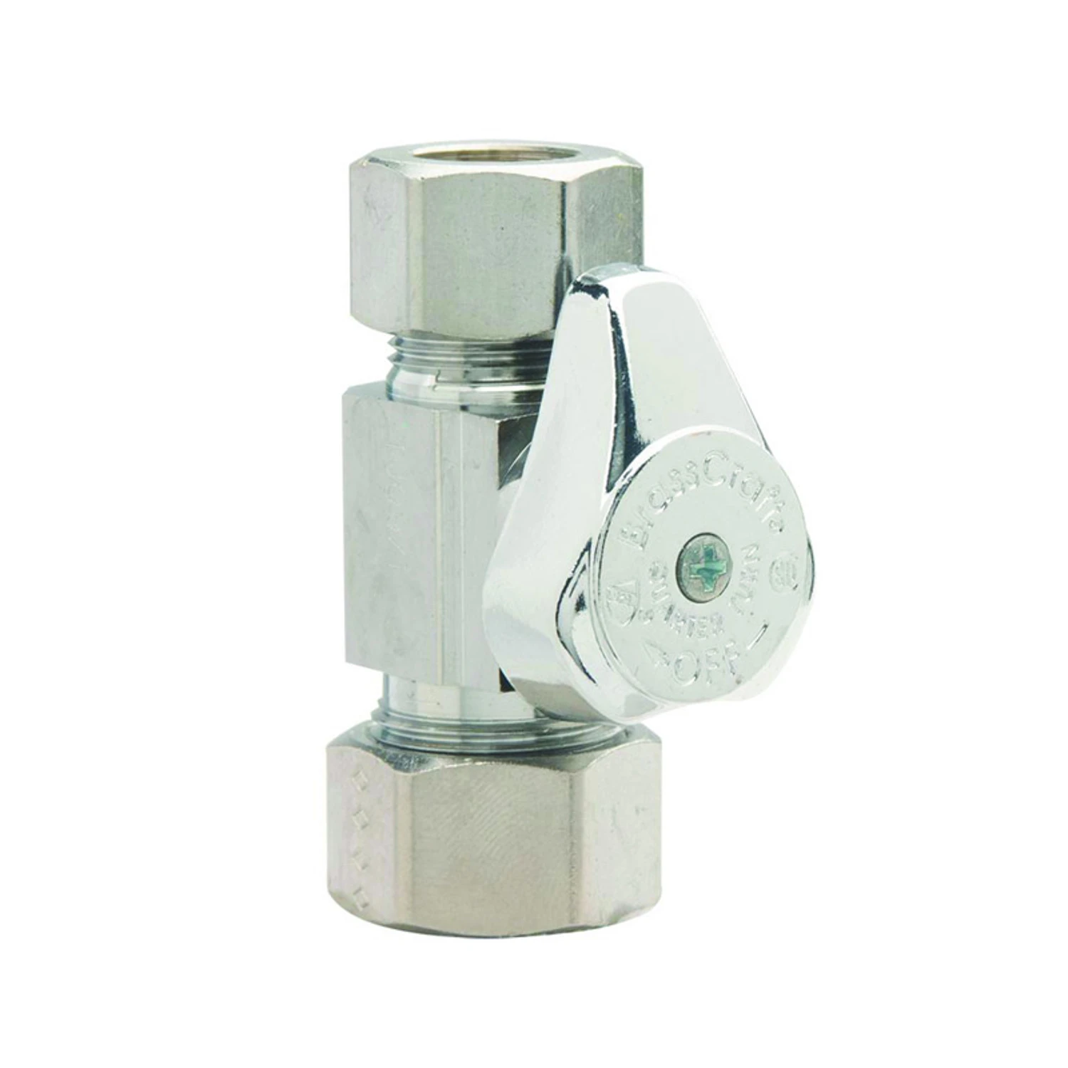 1/4 In. Compression X 1/2 In. Compression Brass Shut-off Valve