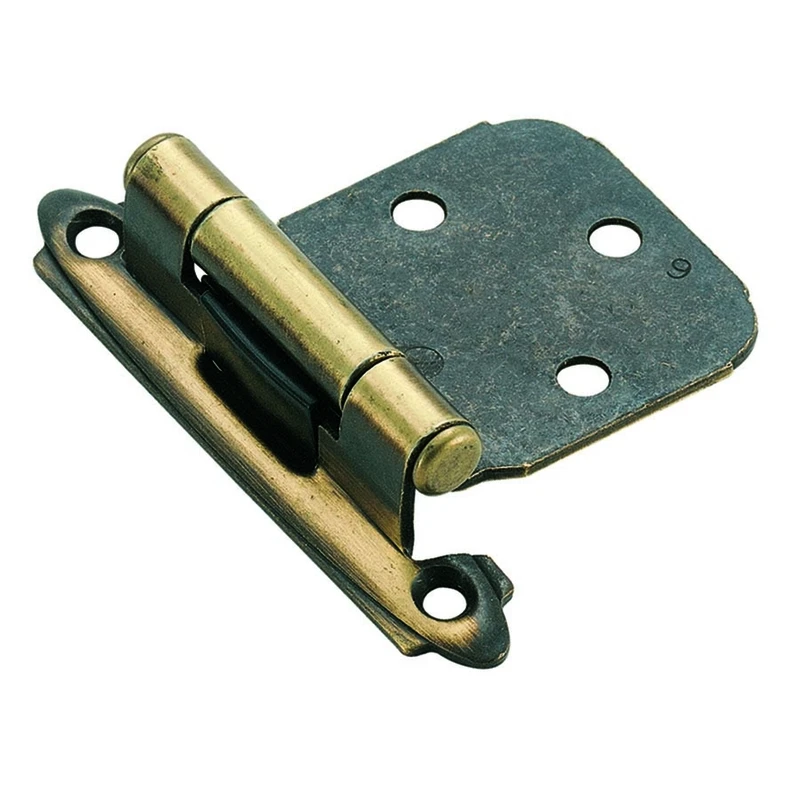 Amerock Antique Brass Self-Closing Variable Overlay Hinge (2-Pack)
