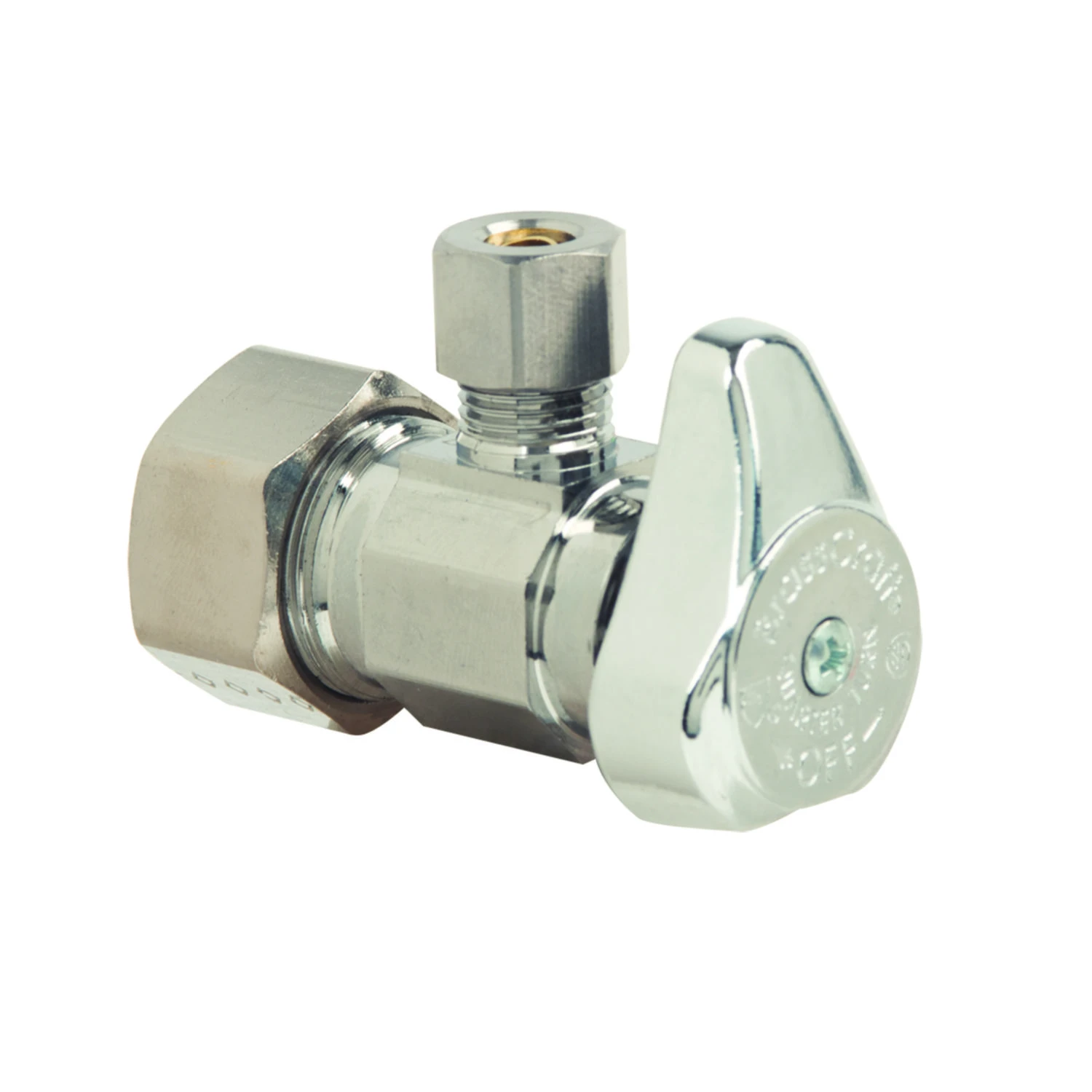 1/2 In. Compression X 1/4 In. Compression Brass Angle Stop Valve