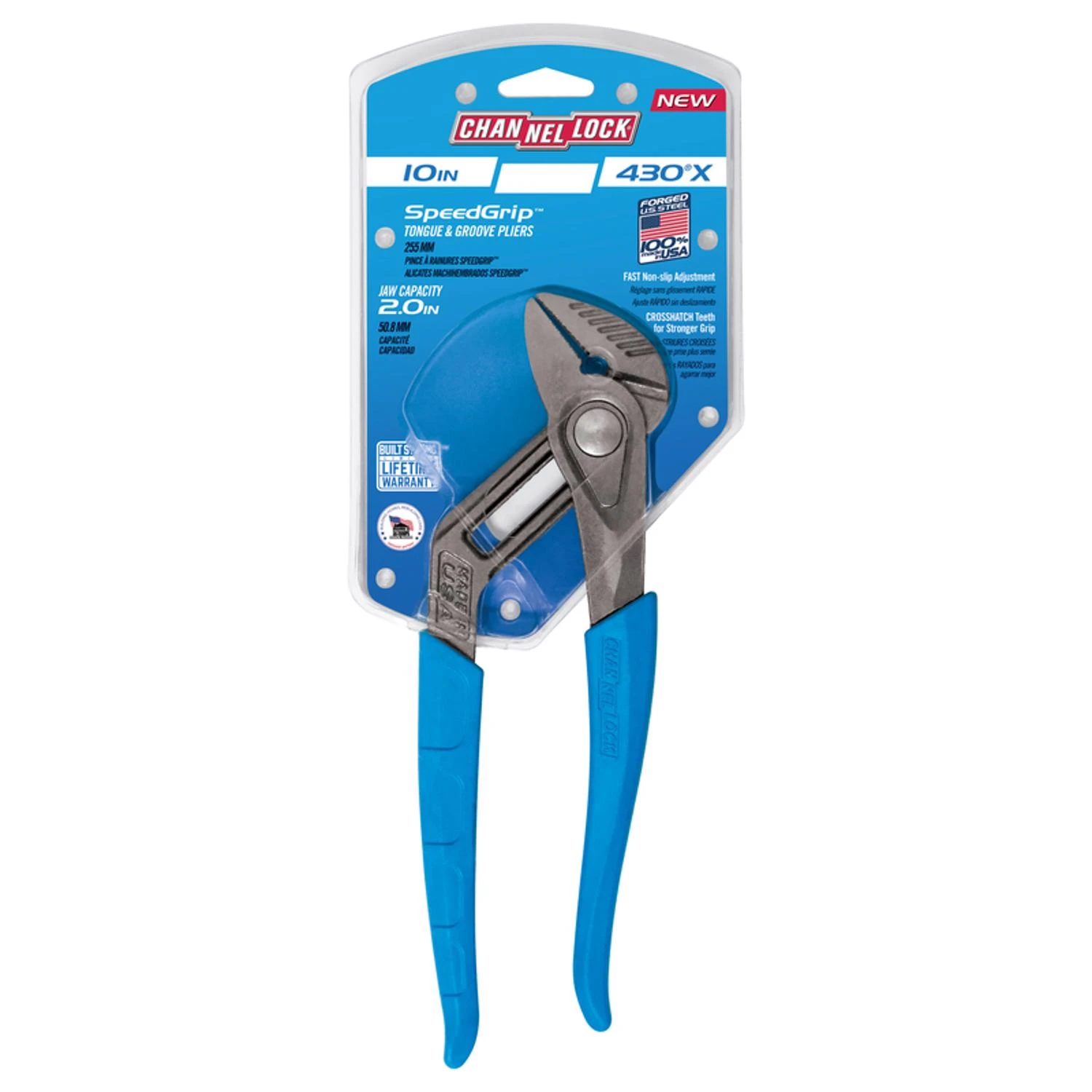 SpeedGrip Tongue and Groove Pliers, 10 Inch, Adjustable Jaw, Durable Construction