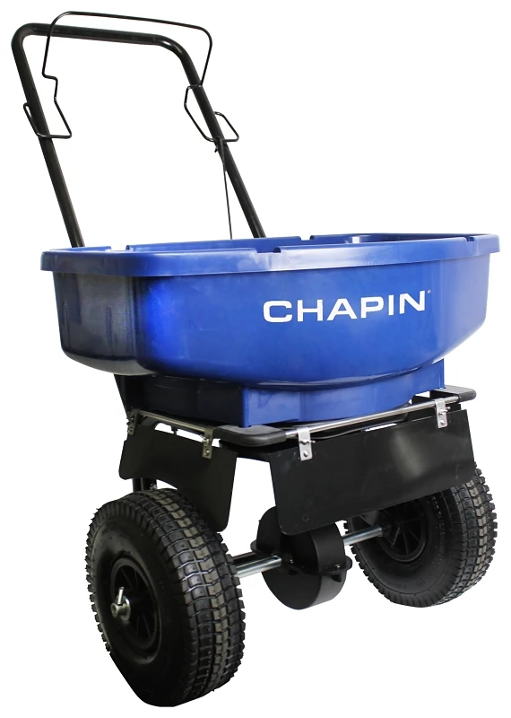 Residential Salt Spreader with 80 Pounds Capacity for Efficient Ice Melting