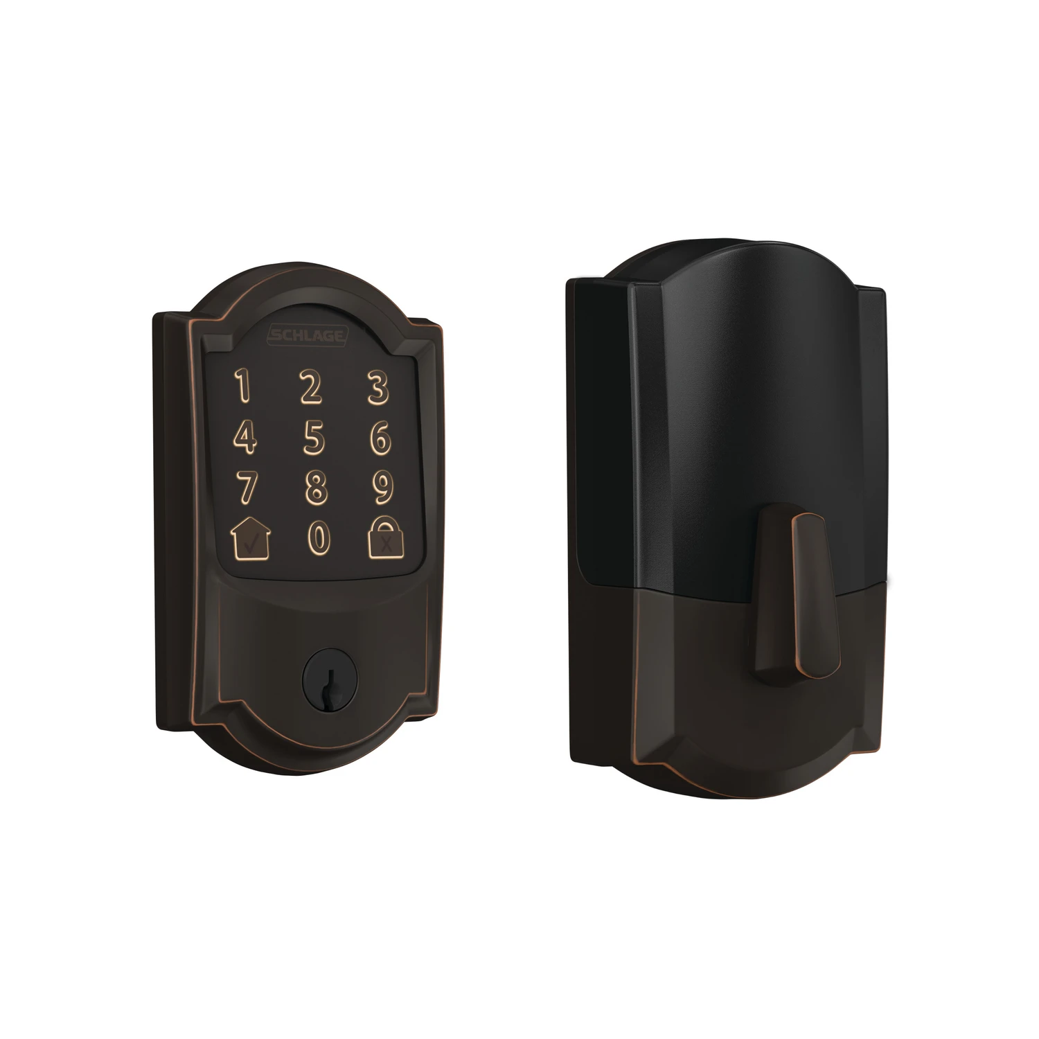 Encode Smart Wifi Deadbolt With Aged Bronze Camelot Trim, Model Be489wb V Cam 716