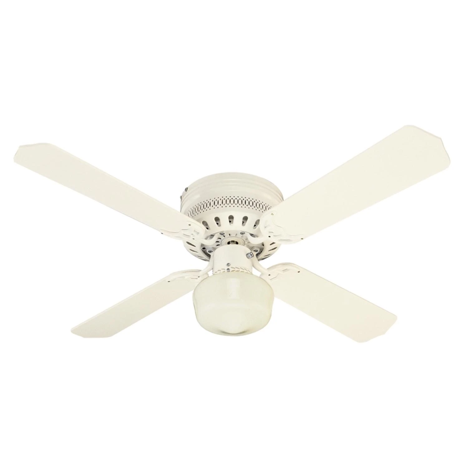 42 In. White Led Indoor Ceiling Fan With Walnut/oak Blades