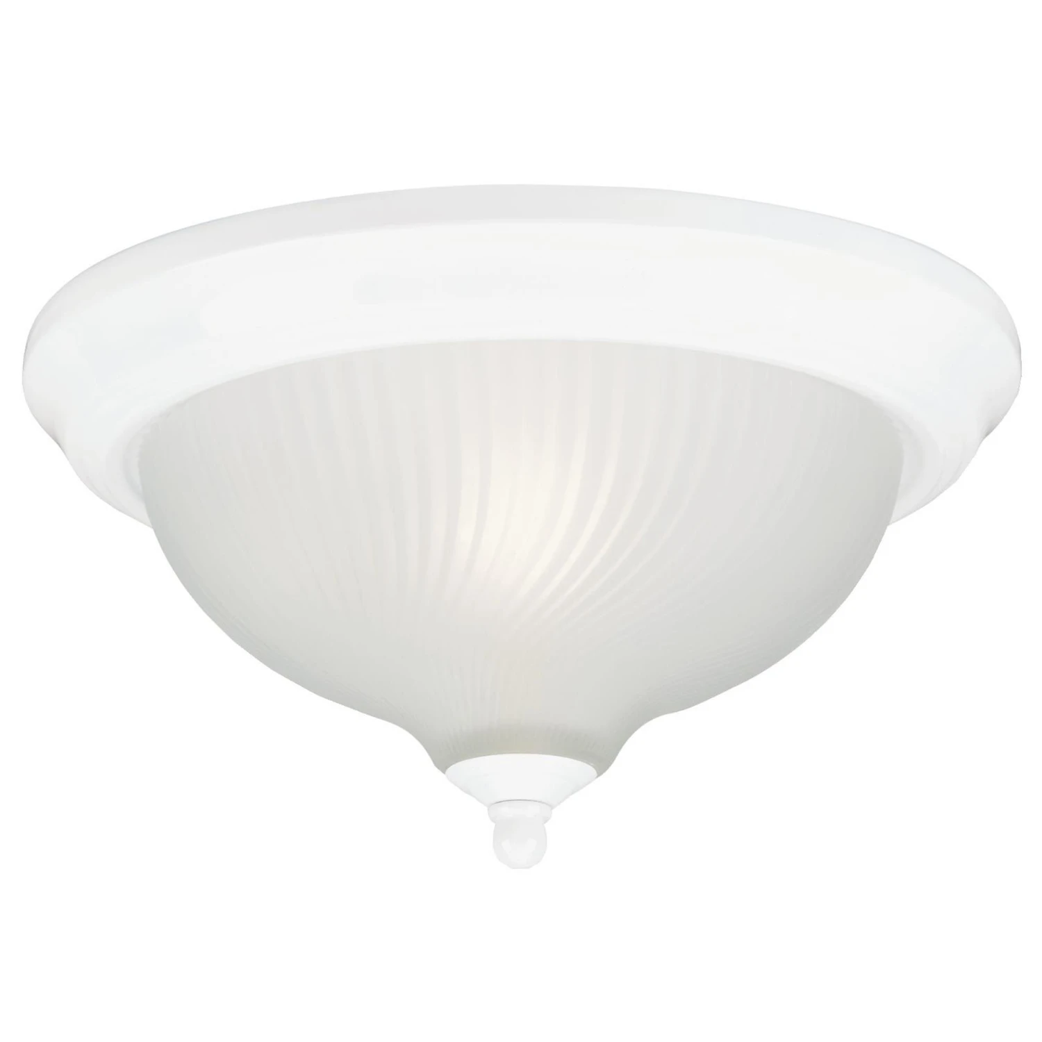 Single-Light Ceiling Fixture with White Glass Shade and Brushed Nickel Finish