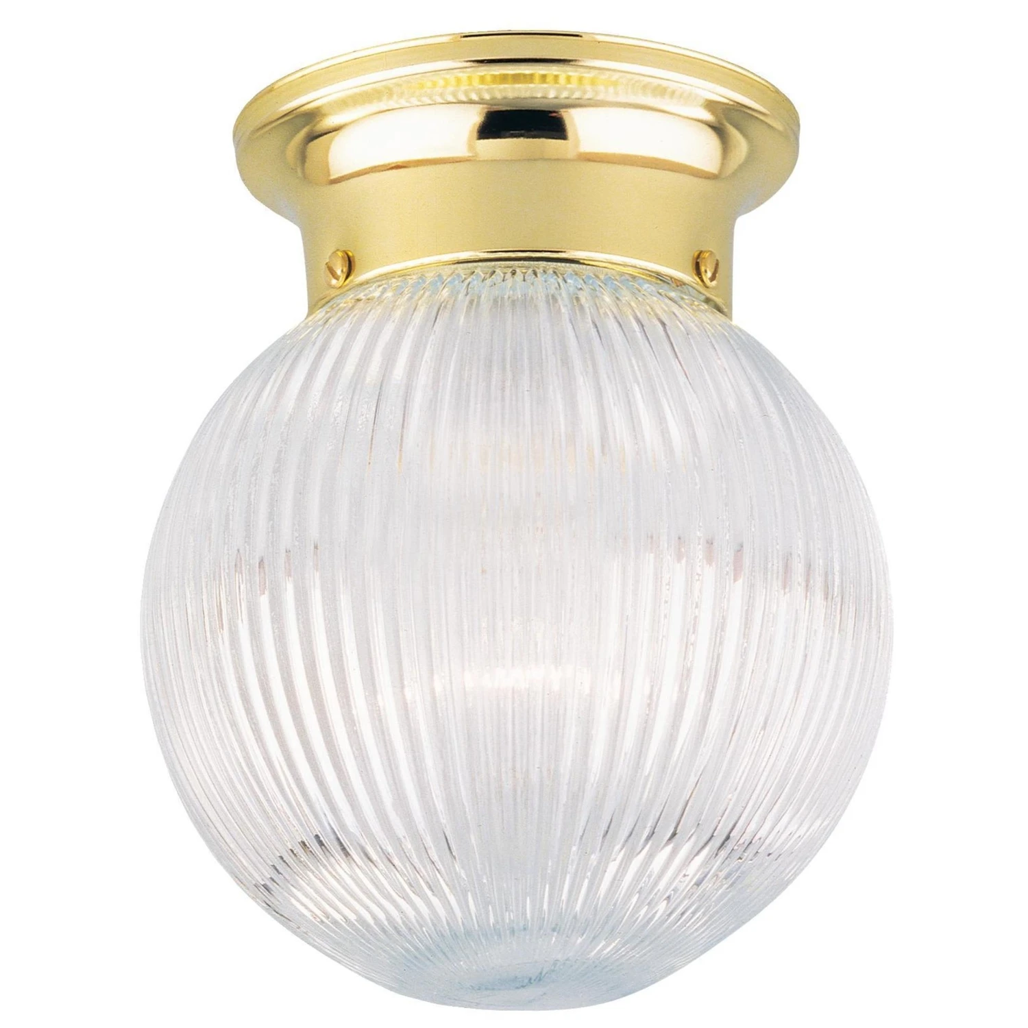 6-Inch Polished Brass Ceiling Light Fixture with Durable Metal Construction