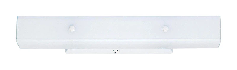 4-light White Bathroom Channel Fixture Wall Mount With Ground Outlet