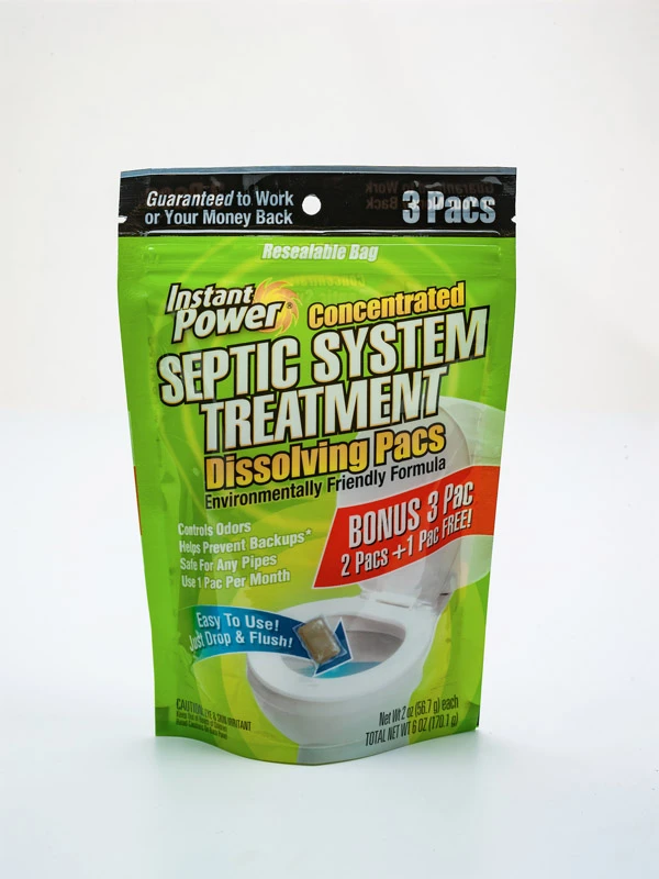 Instant Power Concentrated Septic Tank Treatment Dissolving Pacs (3-Pack)