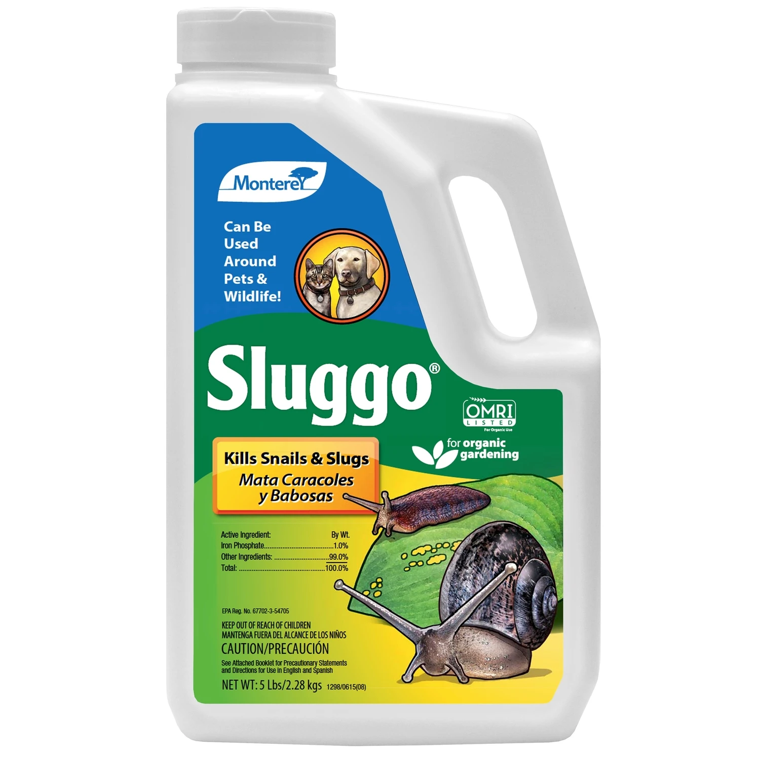 Sluggo 5 Lb. Organic Granules Slug & Snail Killer - Safe For Pets & Gardens