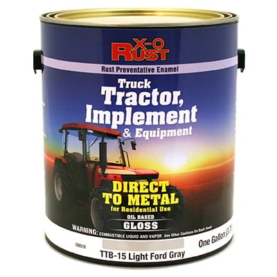 X-O Rust Anti-Rust Paint & Primer, Direct to Metal, Truck, Tractor, Implement & Equipment, Ford Light Gray, 1 Gallon