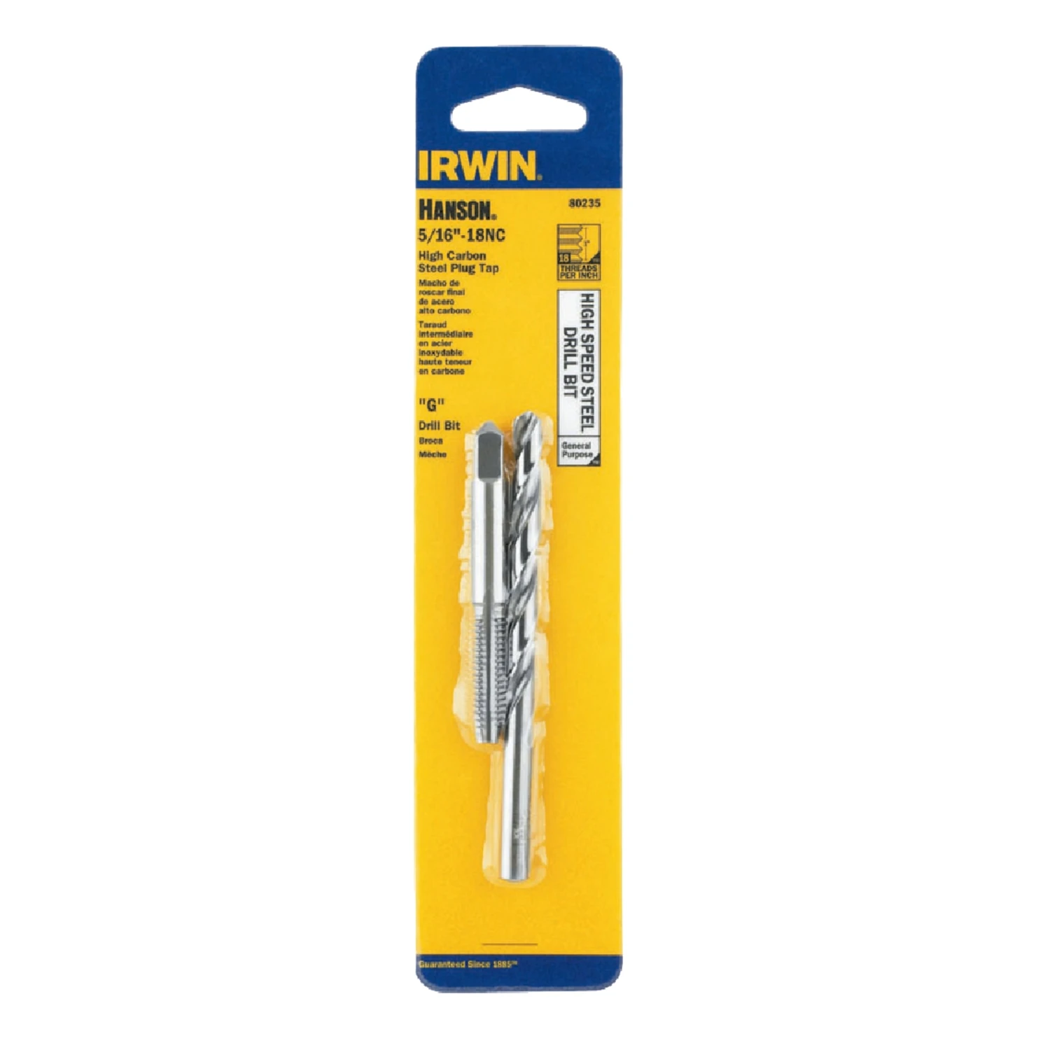 Hanson High Carbon Steel Hcs Tap And Hss Drill Bit Set 5/16 In. 2 Pc