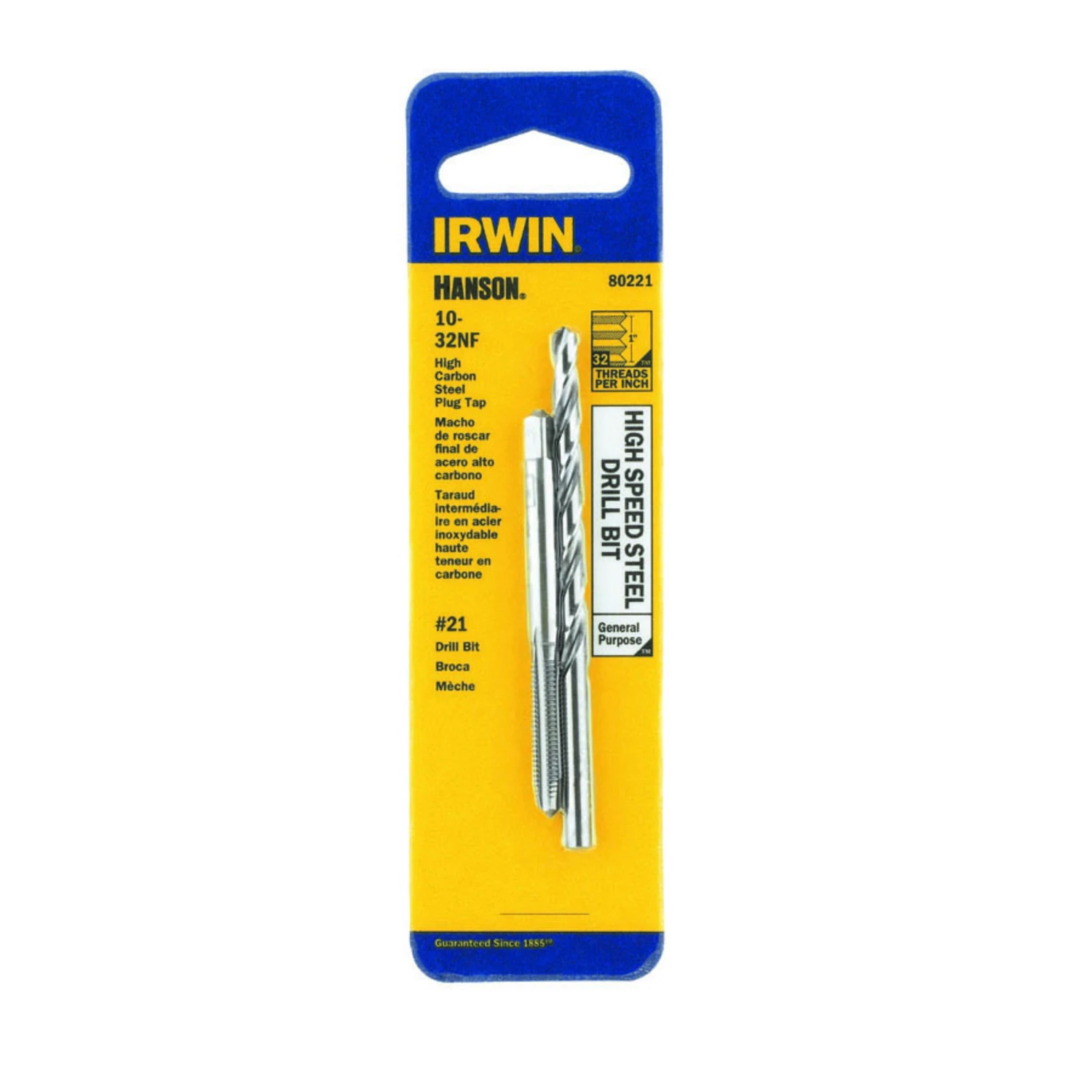 Hanson High Carbon Steel Hcs Tap And Hss Drill Bit Set 10 - 32, 2 Pieces